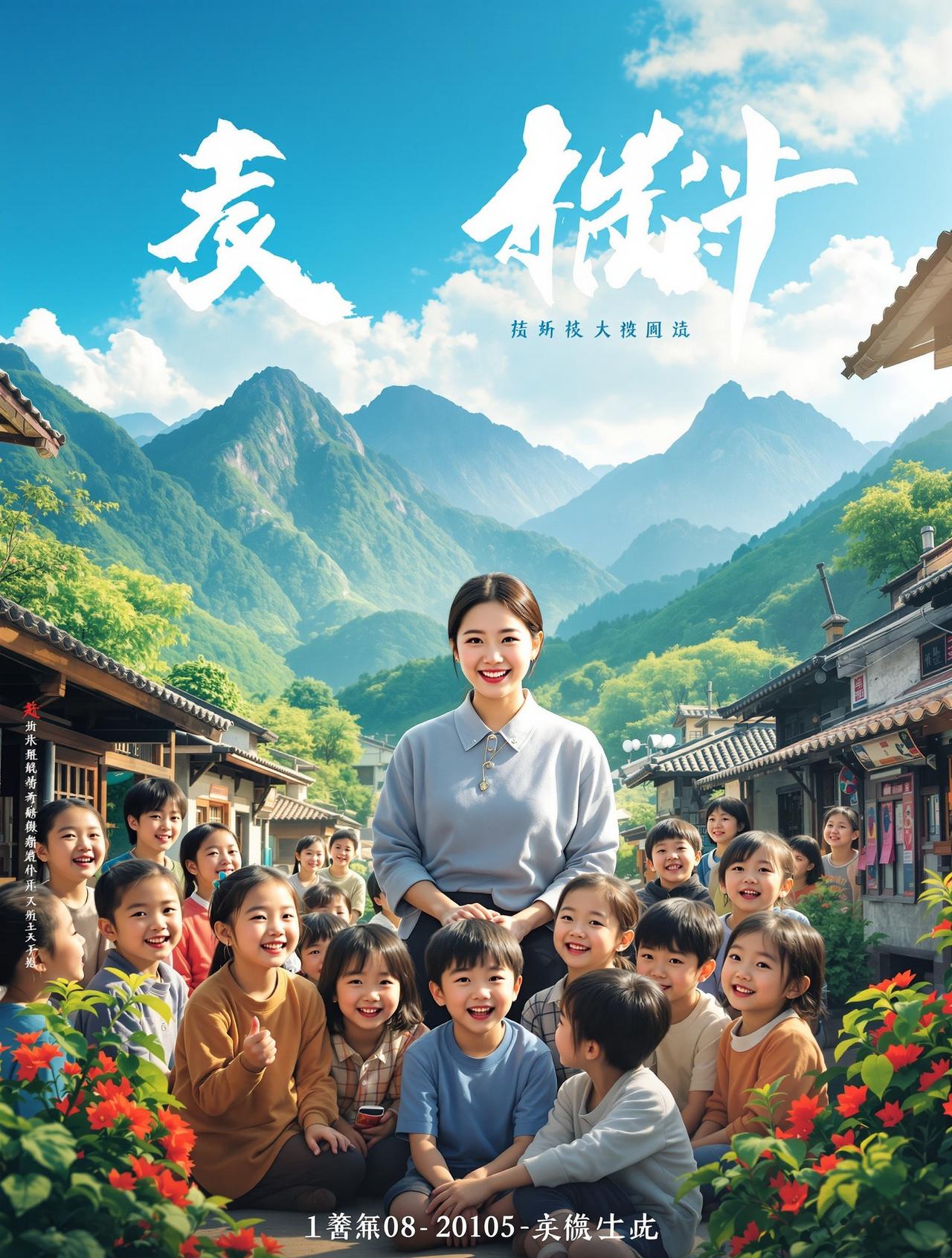黄果魔改短剧作品《山那边》海报 - 乡村温情题材短剧