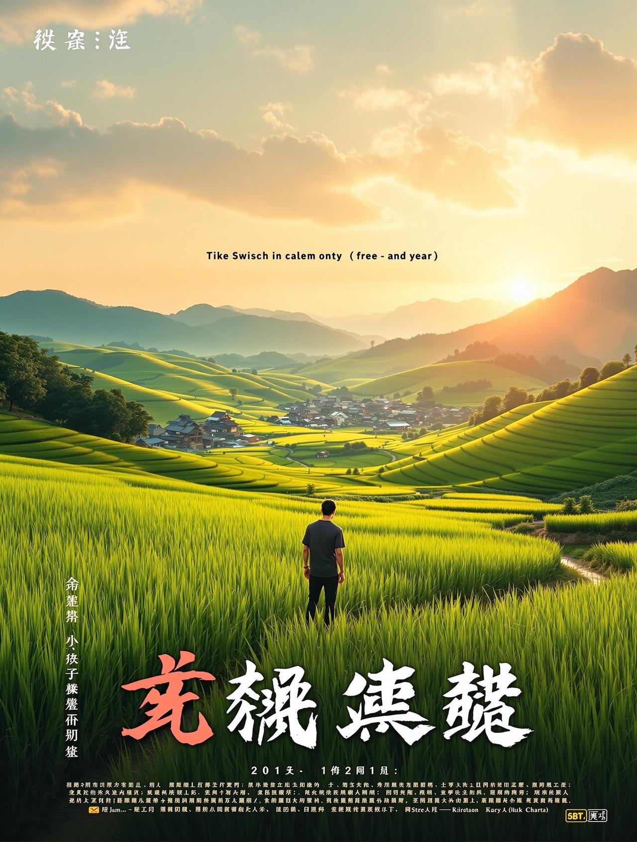 黄果魔改短剧作品《稻香人家》海报 - 乡村温情题材短剧